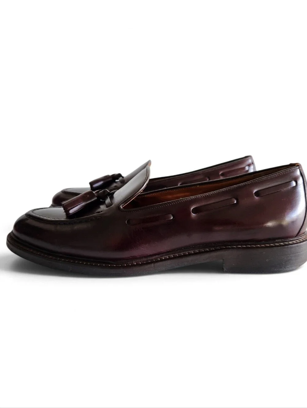 Polo Ralph Lauren Maestra Tassel Calfskin Loafer Sz 10 Cordovan Made in Italy
